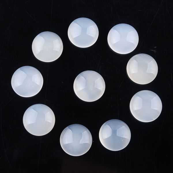 

natural loose gemstones agates 12mm round flat back cabochon cab no drill hole for diy jewelry making finding wholesale u3261, Black