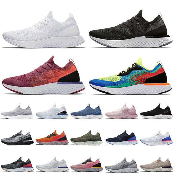 

2023 women mens epic react fly running shoes knit v1 v2 slip-on cushion sneakers all white black light grey belgium pink navy blue red plum