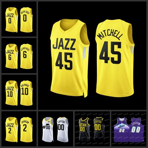 

2022 2023 basketball jersey jazzes donovan 45 mitchell custom utahs mike 10 conley 00 clarkson bojan 44 bogdanovic 22 patrick beverley malik, Black;red