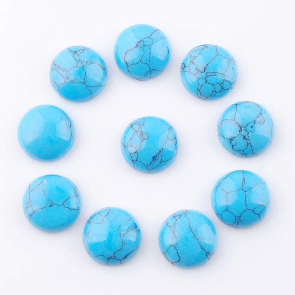 

natural stone turquoises cabochon 12mm for jewelry making flat back fit round cameo stud earring accessories craft u3255, Black