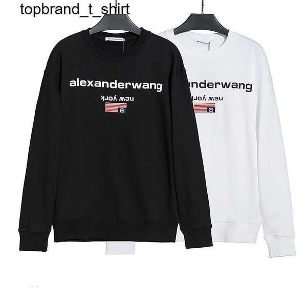 

women's hoodies designer sweatshirts alexanders new fashion long sleeve cotton t-shirt men's women's wangs couple's crew, Black