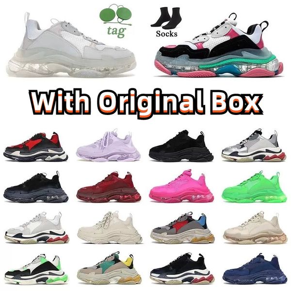 

2022 casual shoes men women sports sneakers comfortable womens mens black red white green grey blue dad clear sole platform paris tennis tra