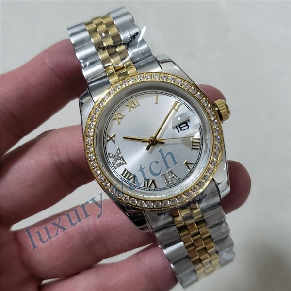 

womens watch vintage ladies watches diamond watches christmas automatic luxury watches rose gold size 36mm sapphire glass waterproof designe, Slivery;brown