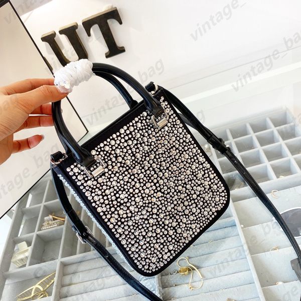 

shiny duchesse mini tote bags vintage diamonds crystal rhinestone handbag women shoulder cross body hobos lady underarm purse miuccia 1ba331