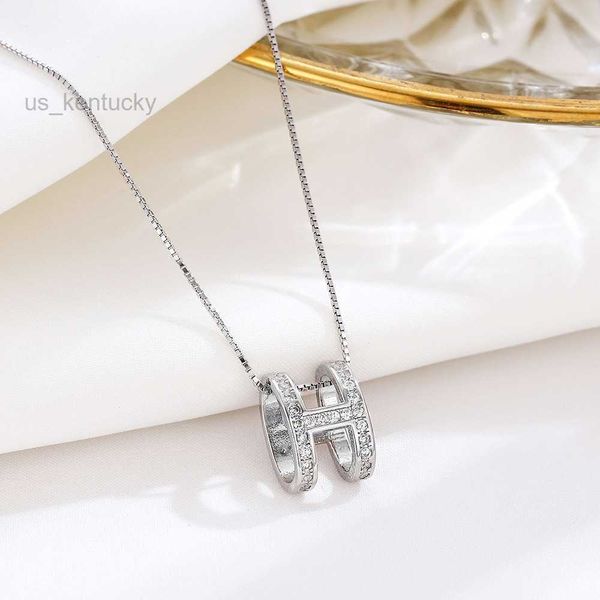 

pendant necklaces s925 sterling silver letter pendant temperament clavicle chain designer luxury necklace simple fashion jewelry women'