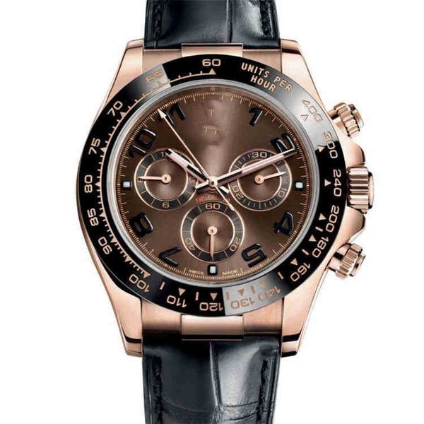 

chronograph luxury tirao designer watches wristwatch men's mechanical trend three eye six needle business leisure, Slivery;brown