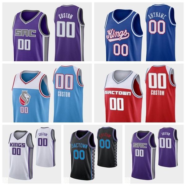 

college basketball wears sacramento''kings''men custom 2021 basketball 75th anniversary diamond city purple stitched jer, Black