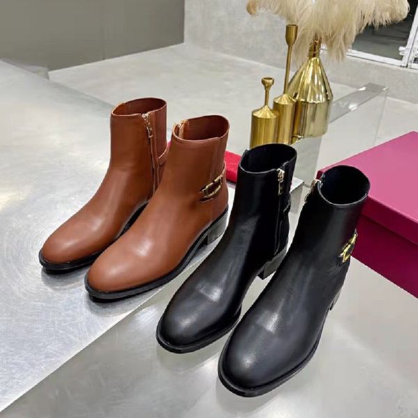 

designer boots luxury brand genuine leather martin boots ankle booties woman short boot sneakers trainers slipper sandals by hoe99 080, Black