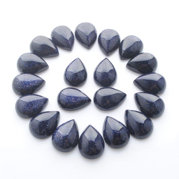 

natural blue sand gemstones teardrop 13x18mm cabochon no hole loose beads for diy jewelry making earrings bracelets necklace rings accessori, Black