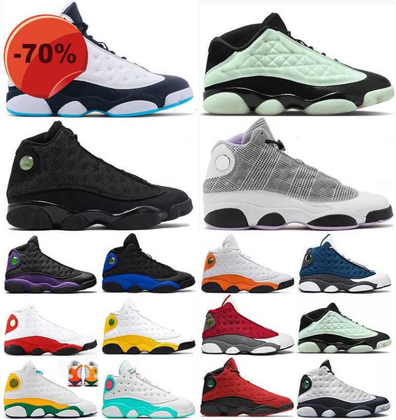 

basketball shoes trainers sneakers lucky green red flint reverse 2022 jumpman 13 13s houndstooth starfish he got game bred men women size