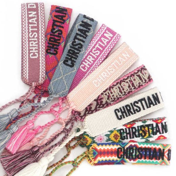 

luxury women's fashion bracelets brand bangle d jewelry designer letter hand woven bracelet simple wrist bohemian rope trinket men girl, Black