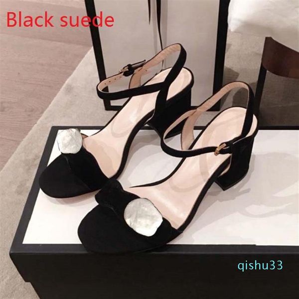 

whole-test heels with box women shoes designer sandals quality sandals heel height 7cm and 5cm sandal flat shoe slides slip313o, Black