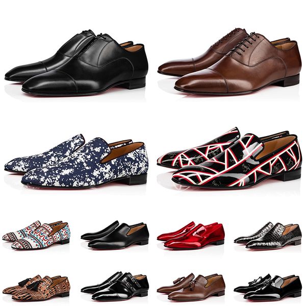

designer loafer mens red bottoms dress shoes luxury genuine leather spikes rivets men pointed toe vintage platform bottom party office men l, Black