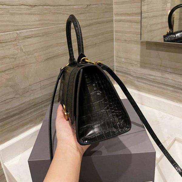 

luxury designer hourglass ladies bag crocodile pattern handbag leather hour glass women totes purses classic crossbody tote171k