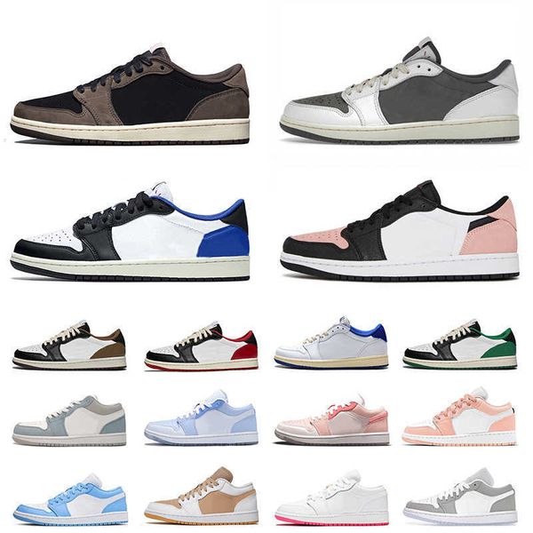 

reverse mocha jumpman 1 1s low mens basketball shoes big size 12 ts x fragment gym red triple white black smoke grey pine green men women