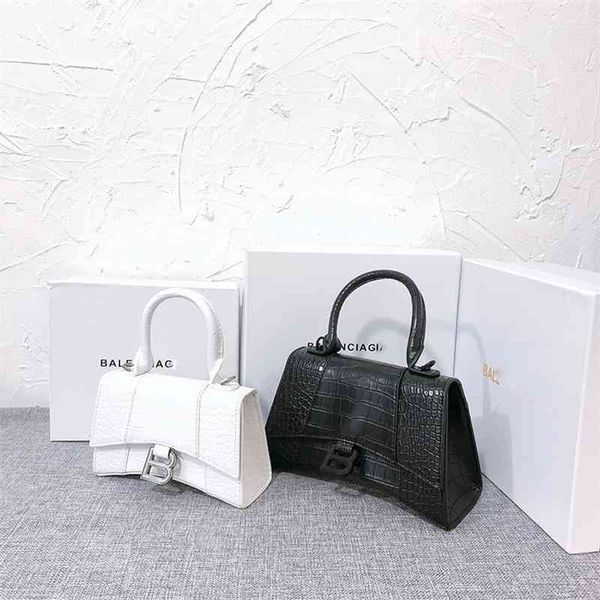 

designer balencigas bags hourglass handbags versatile leather messenger crocodile handbag casual one shoulder small square g15u