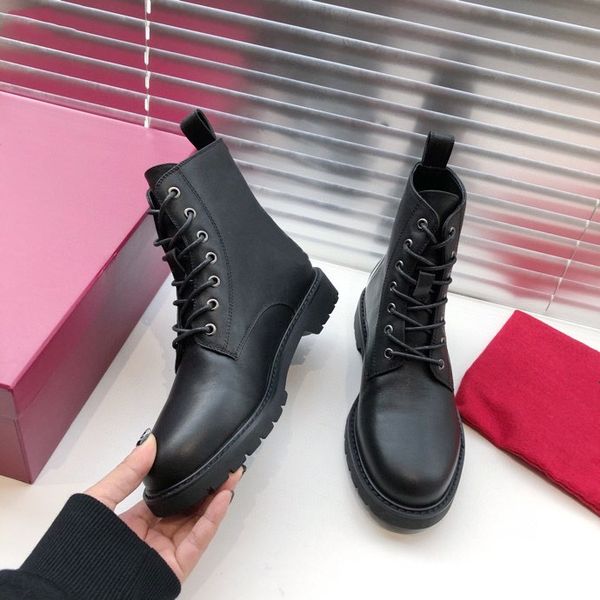 

designer boots luxury brand genuine leather martin boots ankle booties woman short boot sneakers trainers slipper sandals by hoe99 091, Black