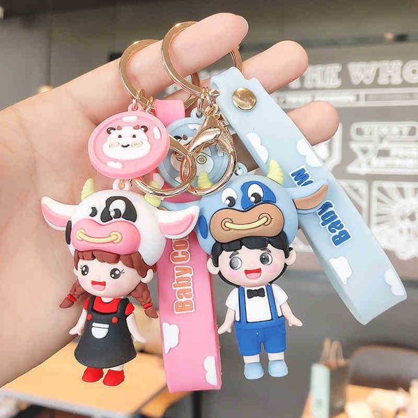 

keychains cute hatted doll key chain cartoon car accessories fashion couple bag pendant, Silver