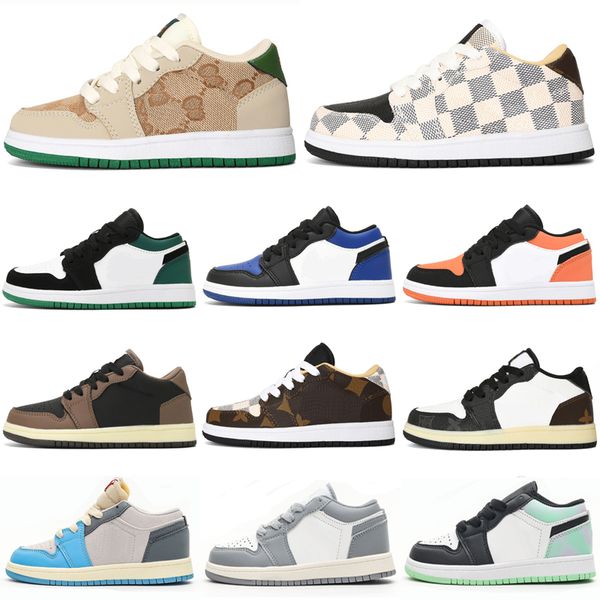 

kids jumpman 1s 1 low basketball shoes unc university blue infants toddler designer sport shoe pine green royal trainers obsidian chicago br