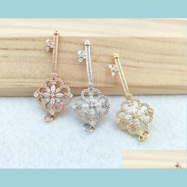 

pendant necklaces 5 pcs tiny cz crystal key shaped charm zircon stone micro pave pendant women jewelry finding diy necklace making p dhvsv, Silver
