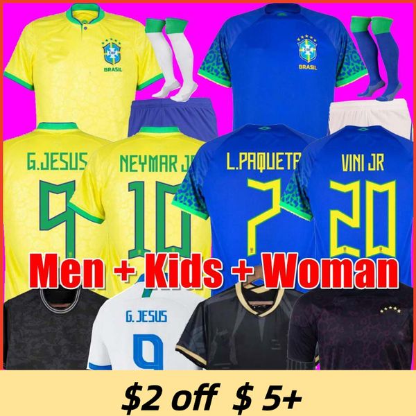 

22 23 brazil soccer jerseyS Camiseta de futbol PAQUETA BRAZILS football shirt ANTONY JESUS RICHARLISON PELE CASEMIRO 22 23 maillots football men woman kids SETS, 2022 away adult player + patch2