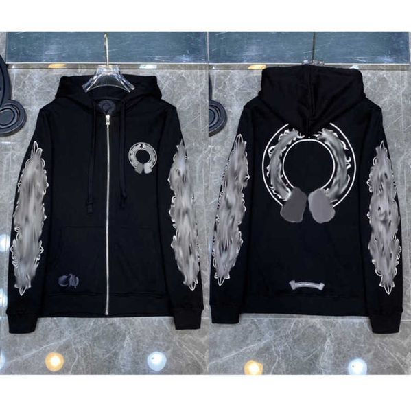 

mens fashion luxury sweatshirts designer women jackets hoodies sanskrit sweater zipper hooded cross pullover hoodie casual men coat sweatsh, Black