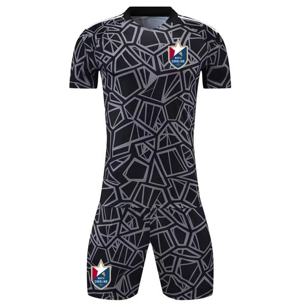 

goalkeeper kits running sets 22-23 north carolina fc soccer jerseys men football shirt 2023 sport short sleeves goalie mens kit sports wear, Black;blue
