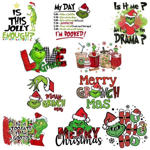 

notions christmas iron on transfer htv vinyl heat transfer stickers patches appliques design xmas diy decor decoration for backpack t shirt, Black
