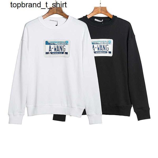 

women's hoodies designer sweatshirts alexanders fashion letter printing loose men's women's round wangs neck cotton long slee, Black
