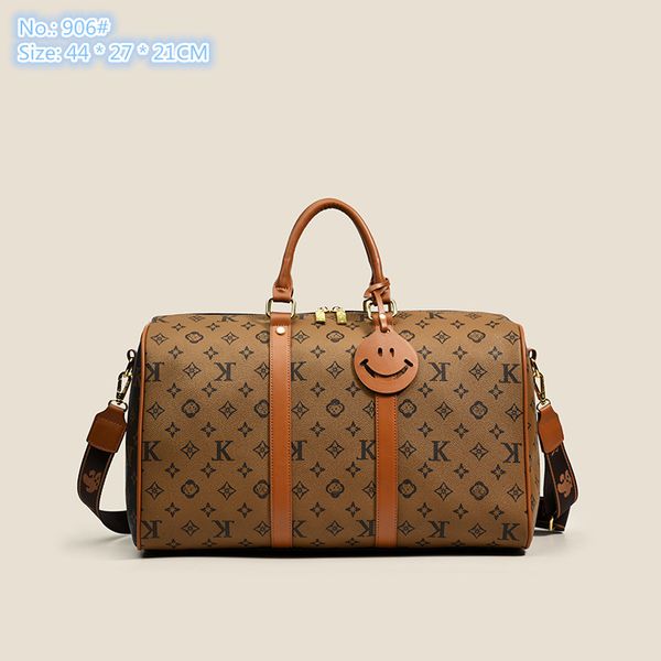 

Wholesale shoulder bags outdoor sports fitness leisure printed handbag short-distance business trip color matching leather bag street trend letter backpack, Brown-906#