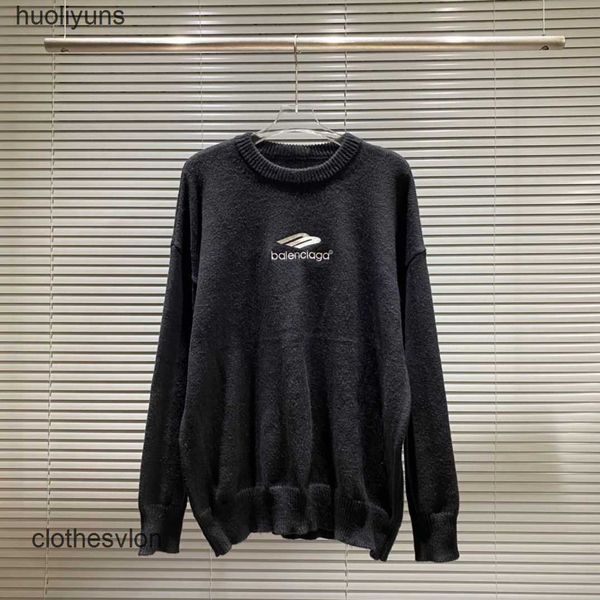

women autumn balencigas women's sweater designer winter 2022 fashion brand knitted men's crew neck letter jacquard casual loose yu, White;black