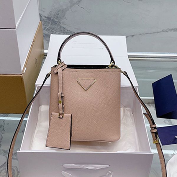 

bucket bag cross pattern cowhide leather totes women handbag metal triangle crossbody bags removable shoulder strap multipurpose purse name