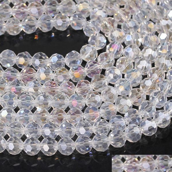 

beaded 3 4 6 8 mm crystal cut glass round beads cristal faceted beautif transparent strand diy components for needlework drop delive dhhkl, Black