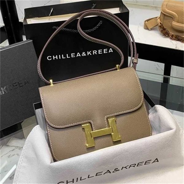 

bags constanc herme bags leather 2022 designer fashion high sense tofu bag women's versatile one shoulder messenger h buckle kangkang s