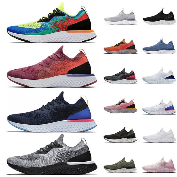 

slip on epic reacts fly running shoes knit v1 v2 cushion sneakers triple blpack white fusion belgium cookies and cream light grey red off wo