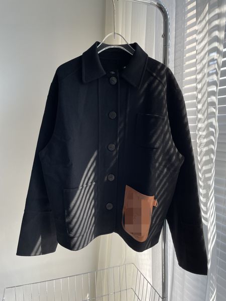 

women's jackets 2022 luxury designer designed reversible woolen coat temperament commuter black short coat female, Black;brown