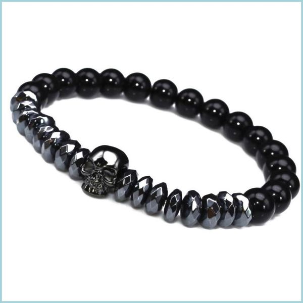 

beaded hematite beads bracelets skl bangles bijoux rope titanium steel bangle nature stone men jewelry halloween drop delivery 2022 dhejj, Black
