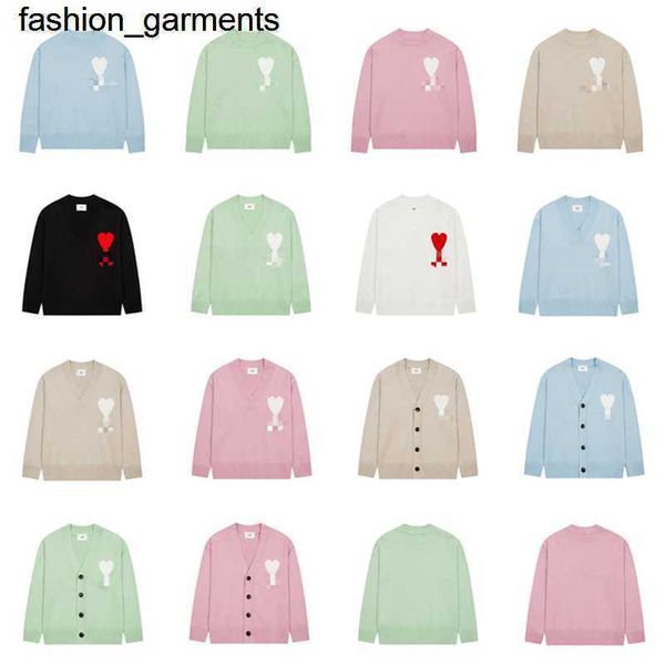 

women's sweaters amis sweater pullover men women's autumn new fashion brand love jacquard casual loose lovers knitted coat, White;black