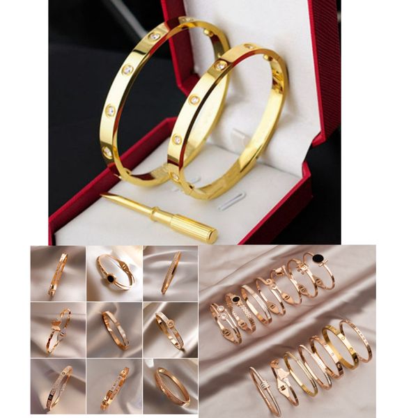 

wholesale stainless steel bracelets bangles female heart forever love brand charm bracelet for women famous jewelry gold silver rose gold co, Black