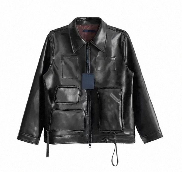 

22 fashion mens jackets lapel zipper cardigan with multiple pockets embellished jacket street casual winter wear womens coat 37el#, Black;brown