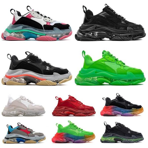 

boot bale triple s nciaga platform designer sneakers 17fw triple beige green neon yellow balck white gym red party men wom balencaigaity jfg, Black