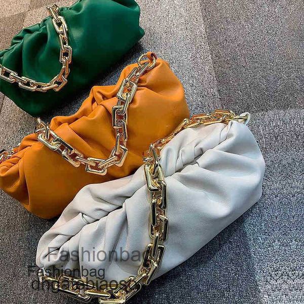 

wrinkled designer bags classic underarm bottegaes venetas bag fashion thick chain clip dumpling cloud women's leather hand-held a 616z