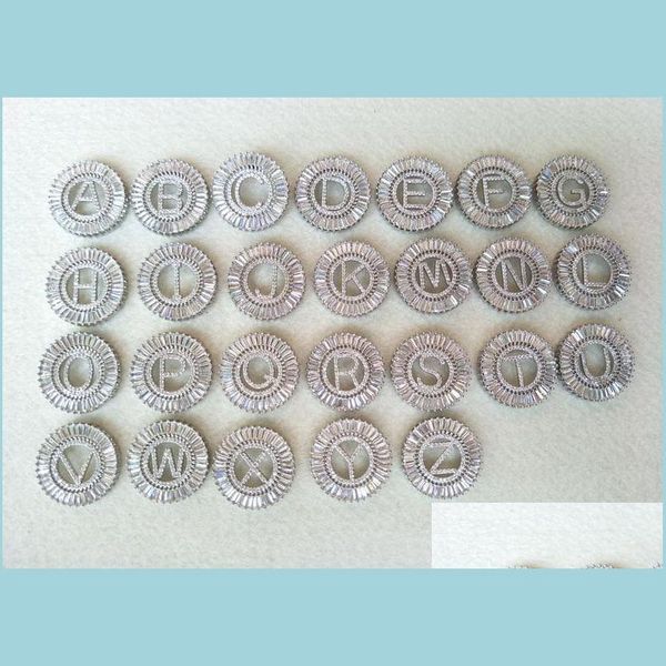 

pendant necklaces 10pcs copper mirco pave cz zircon charms letter pendants chic circle big initials jewelry findings diy necklace pd dhsmi, Silver