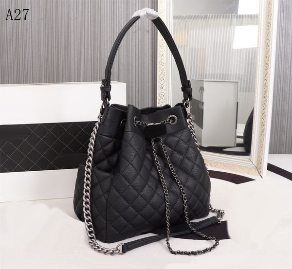 

handbag women's luxury designer shoulder bags made of sheepskin classic solid color diamond lattice bucket bag fashion messenger bag si