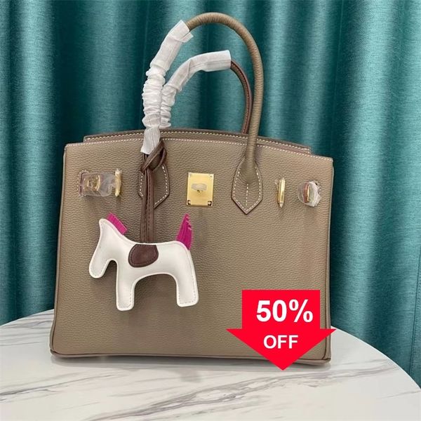 

designer herme handbags togo leather platinum wedding bag classic 30cm cow leather one shoulder messenger handbag lmde