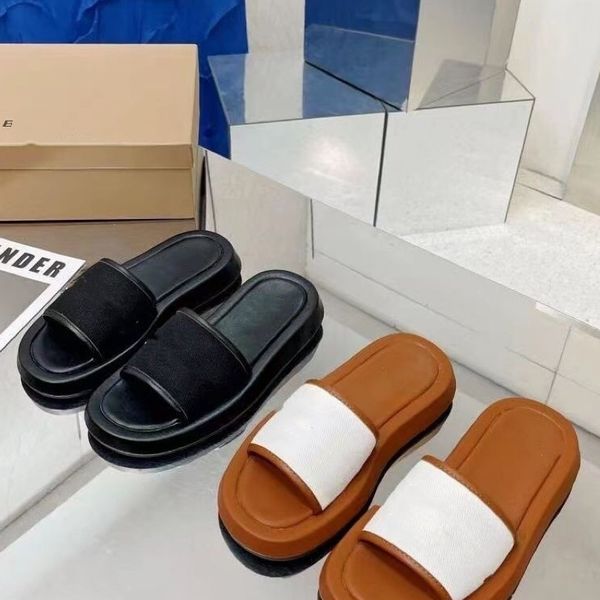 

2022 couple slippers sandals thick soles classic rubber electroplating resort l home embroidery printing flip flop beach, Black