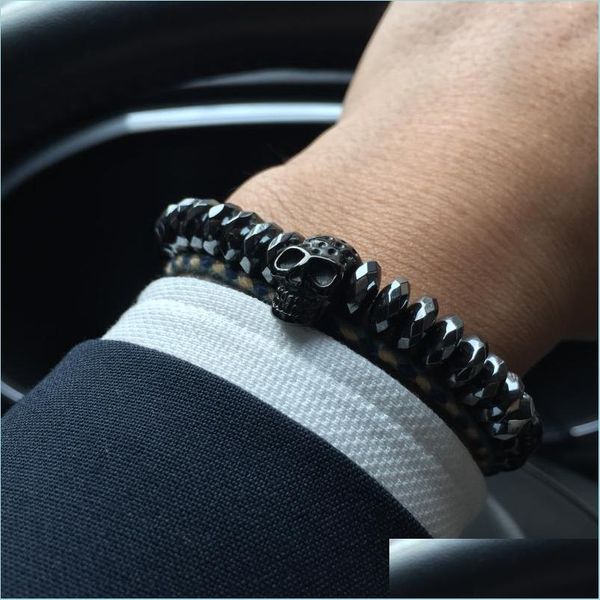 

beaded hematite beads bracelets skl bangles titanium steel bangle men jewelry bracelet christmas drop delivery 2022 dheoi, Black