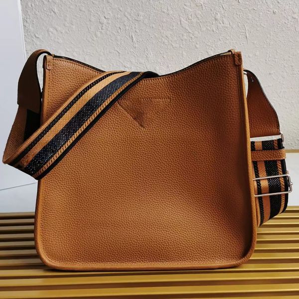 

leather mini shoulder bag metal triangle logo print woven tape shoulder strap nylon lining with card slots women handbags crossbody luxury d