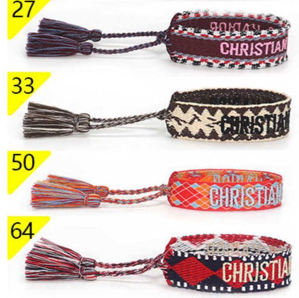 

women's luxury fashion bracelets brand d designer bangle jewelry female embroidery woven bracelet bohemian creative tassel men's g, Golden;silver
