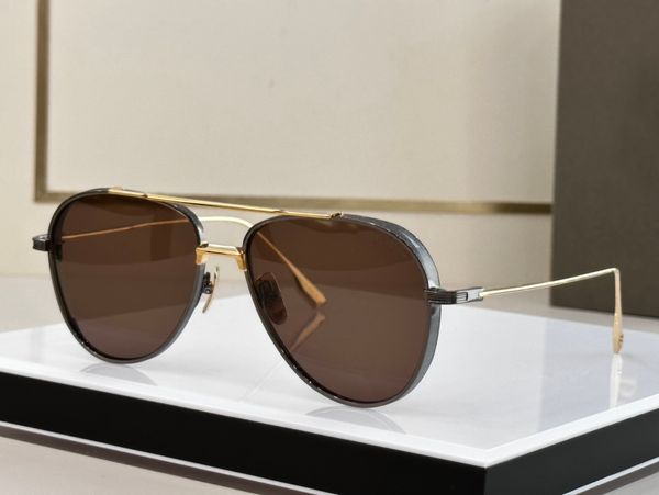 

sub system antique silver pilot sunglasses for men brown lens designer sunglasses uv400 eyewear with box, White;black